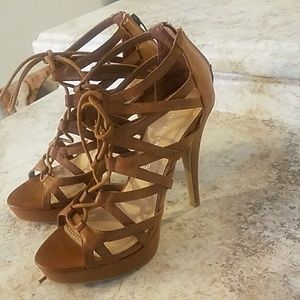 Chinese Laundry brown lace up heels